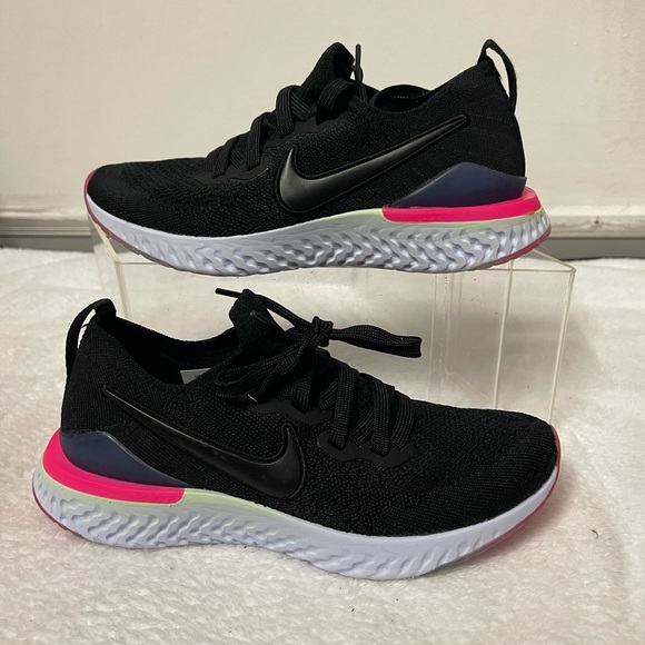 nike epic react flyknit 2 black and pink